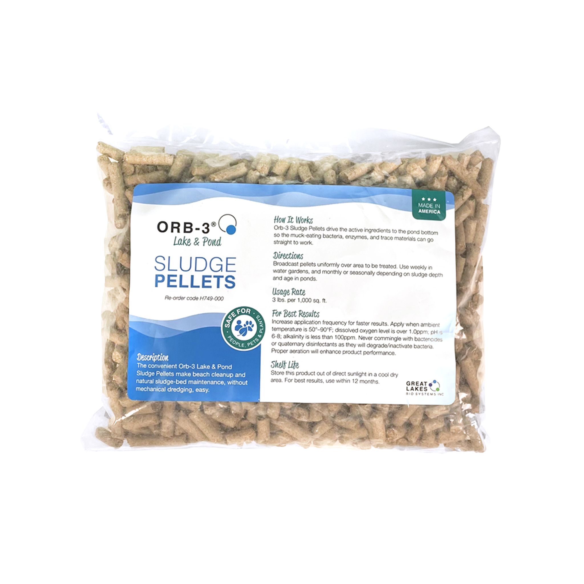 Package of Orb-3 Sludge Pellets on a white background