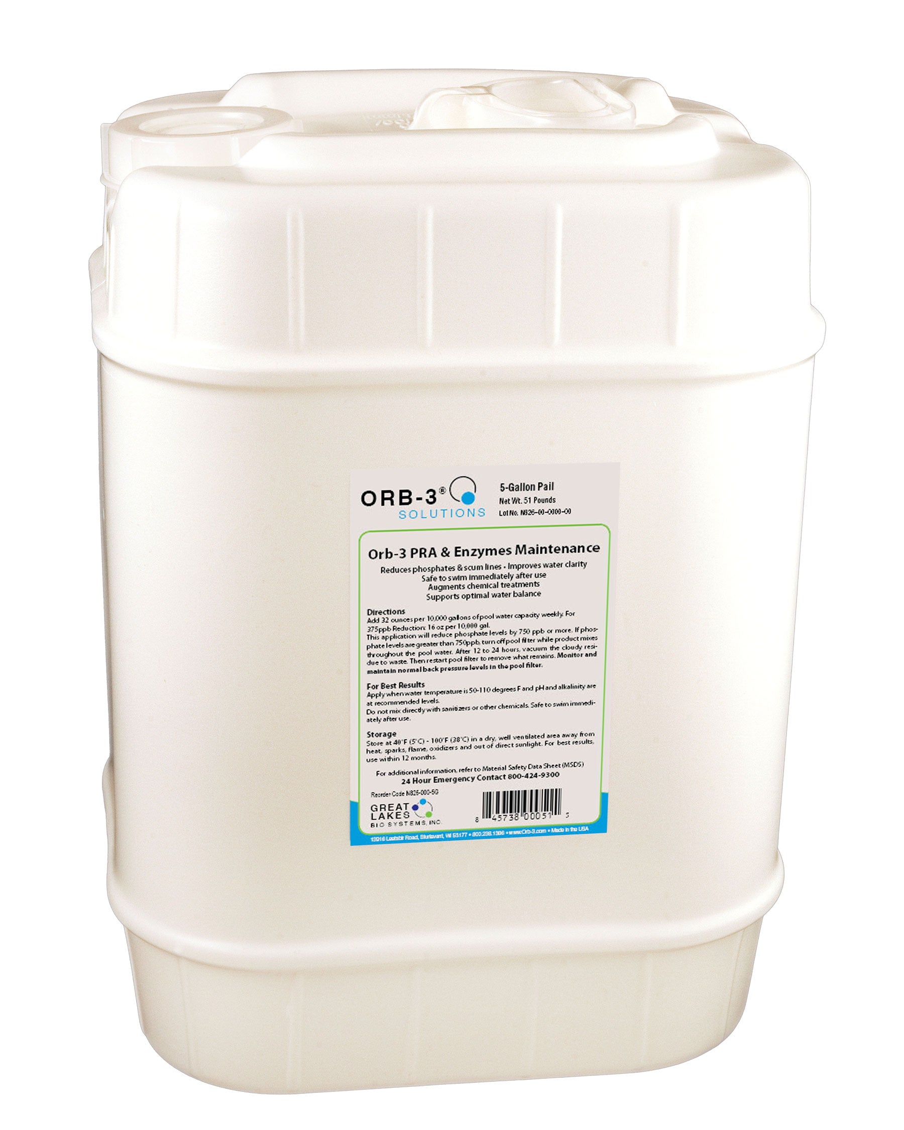  Orb-3 PRA Enzymes Maintenance in 5 Gallon Pail
