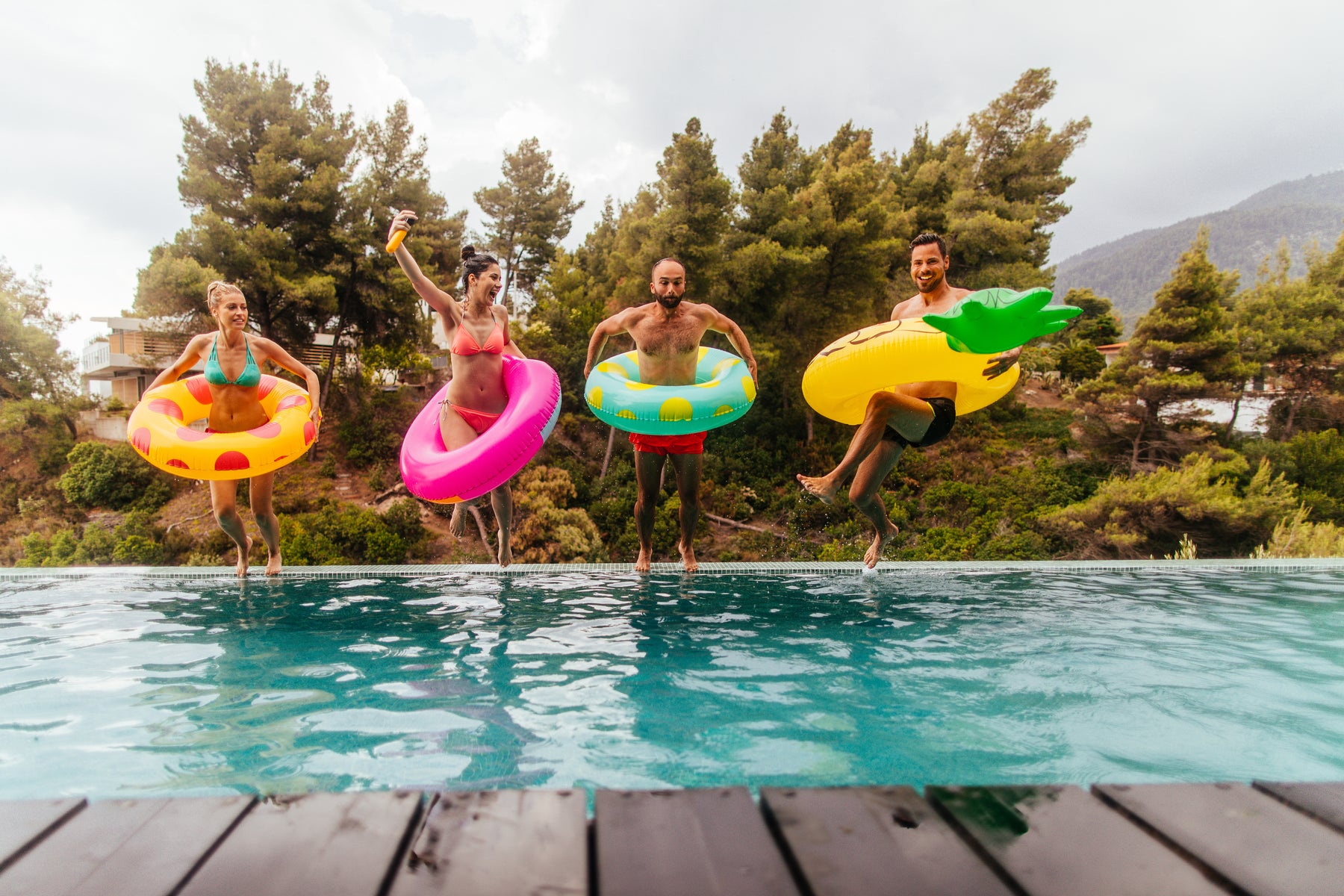 Balance pool water chemistry for fun at the pool with friends and floaties