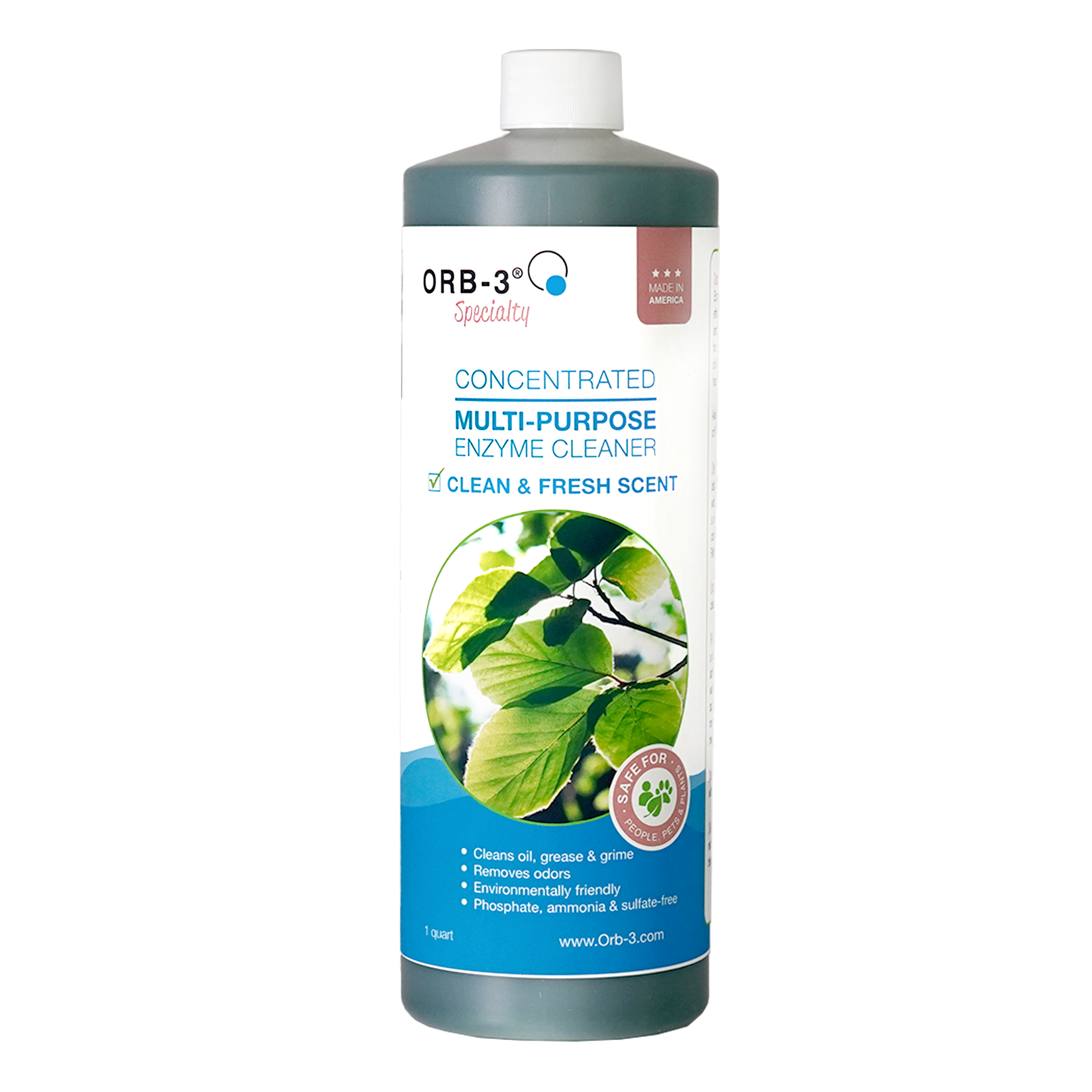Orb-3 multi-purpose enzyme cleaner bottle on a white background