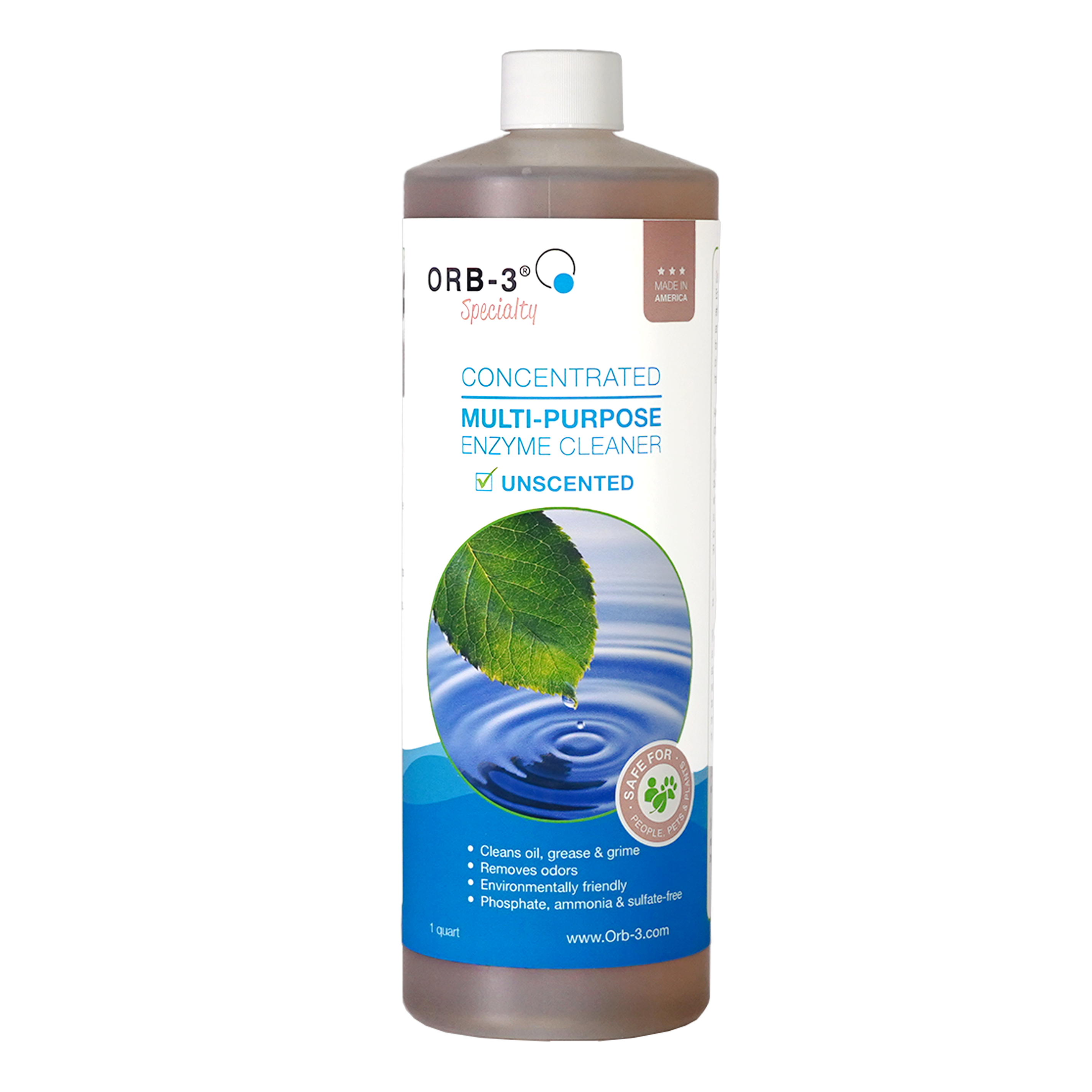  Orb-3 Concentrated Multi-Purpose Enzyme Cleaner Unscented bottle on a white background