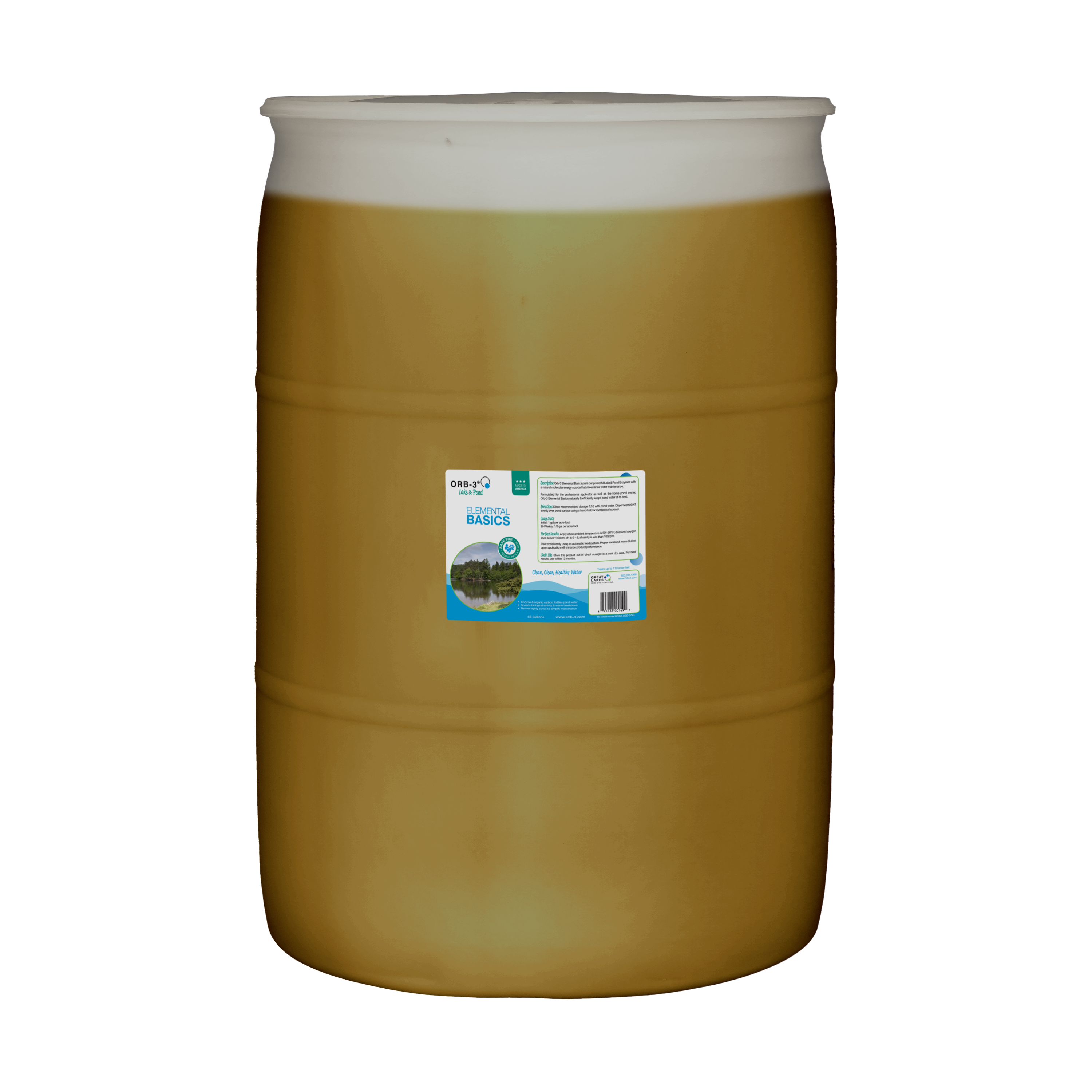 Drum of Orb-3 Elemental Basics for large lakes & ponds on a white background