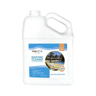 Gallon container of Orb-3 Enzyme Cleaner Concentrate on a white background