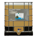 Large industrial IBC tote of Orb-3 lake and pond enzymes on a white background