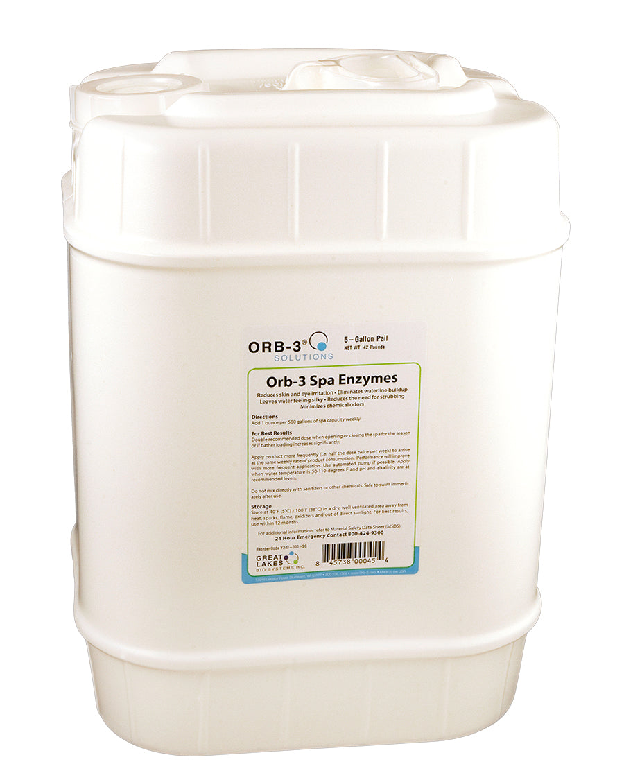 5 gallon pail of Orb-3 Spa Enzymes