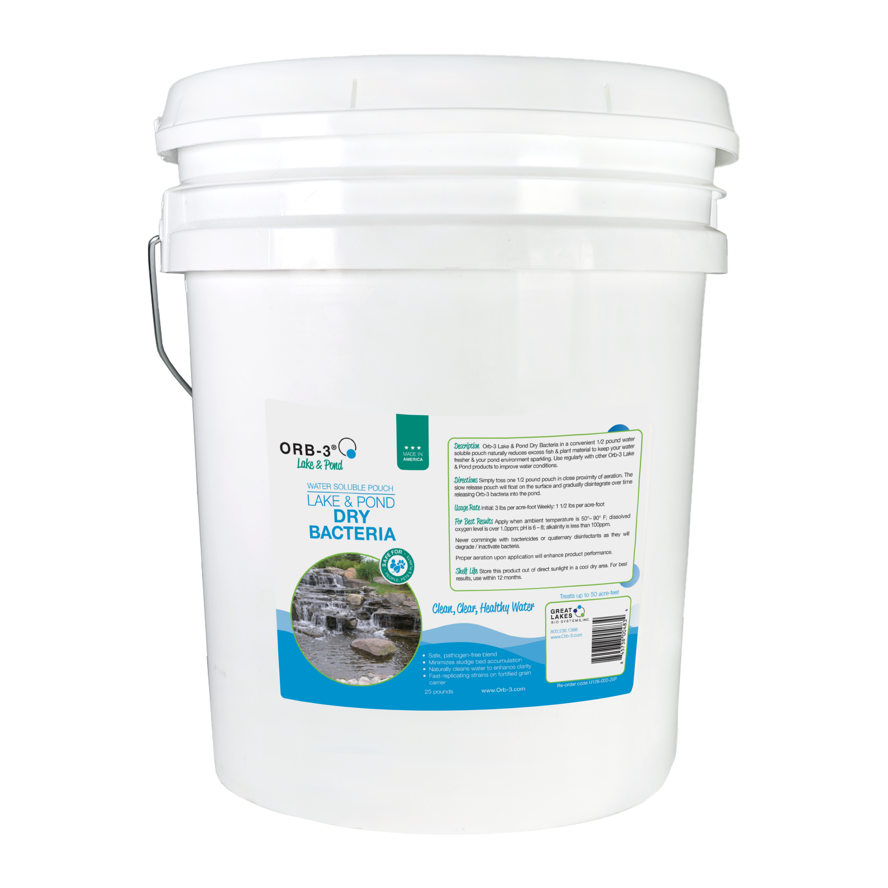 White bucket labeled Orb-3 TMOC Trace Mineral Organic Catalyst on a white background