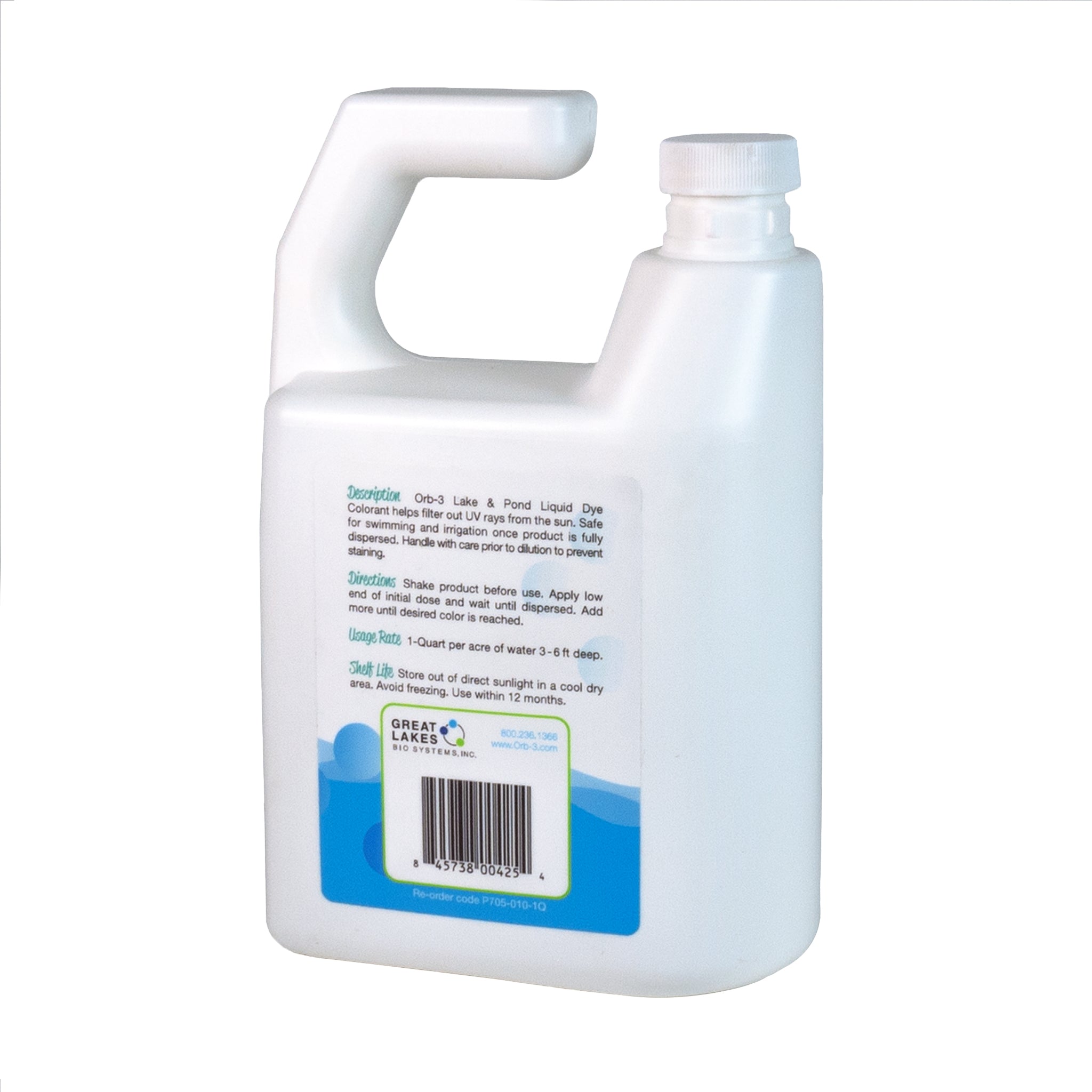 Orb-3 Liquid Pond Dye, Blue, 1-Quart P705-010-1Q