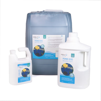 Orb-3 Liquid Pond Dye, available in blue or black