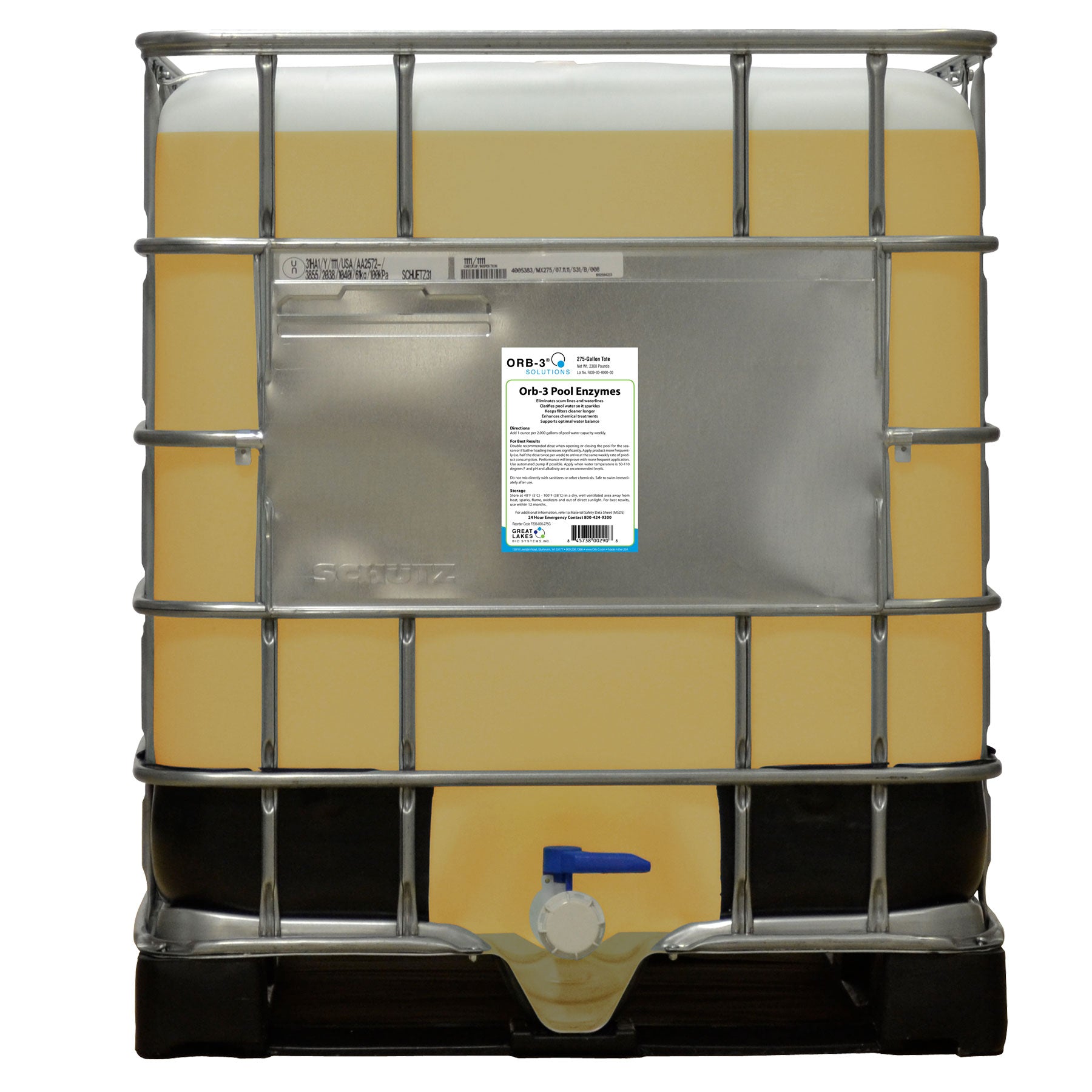 Orb-3 Pool Enzymes in a 275 Gallon Tote