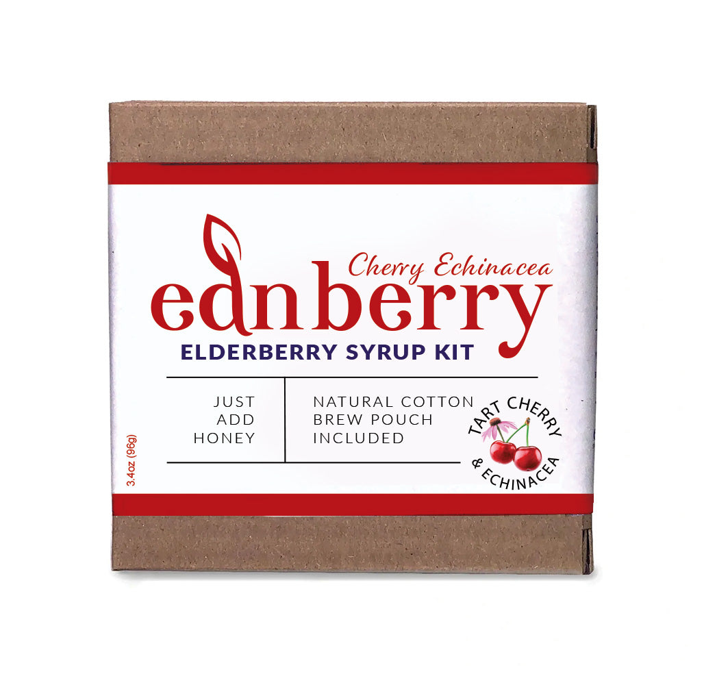 box of Ednberry Cherry Echinacea elderberry syrup kit