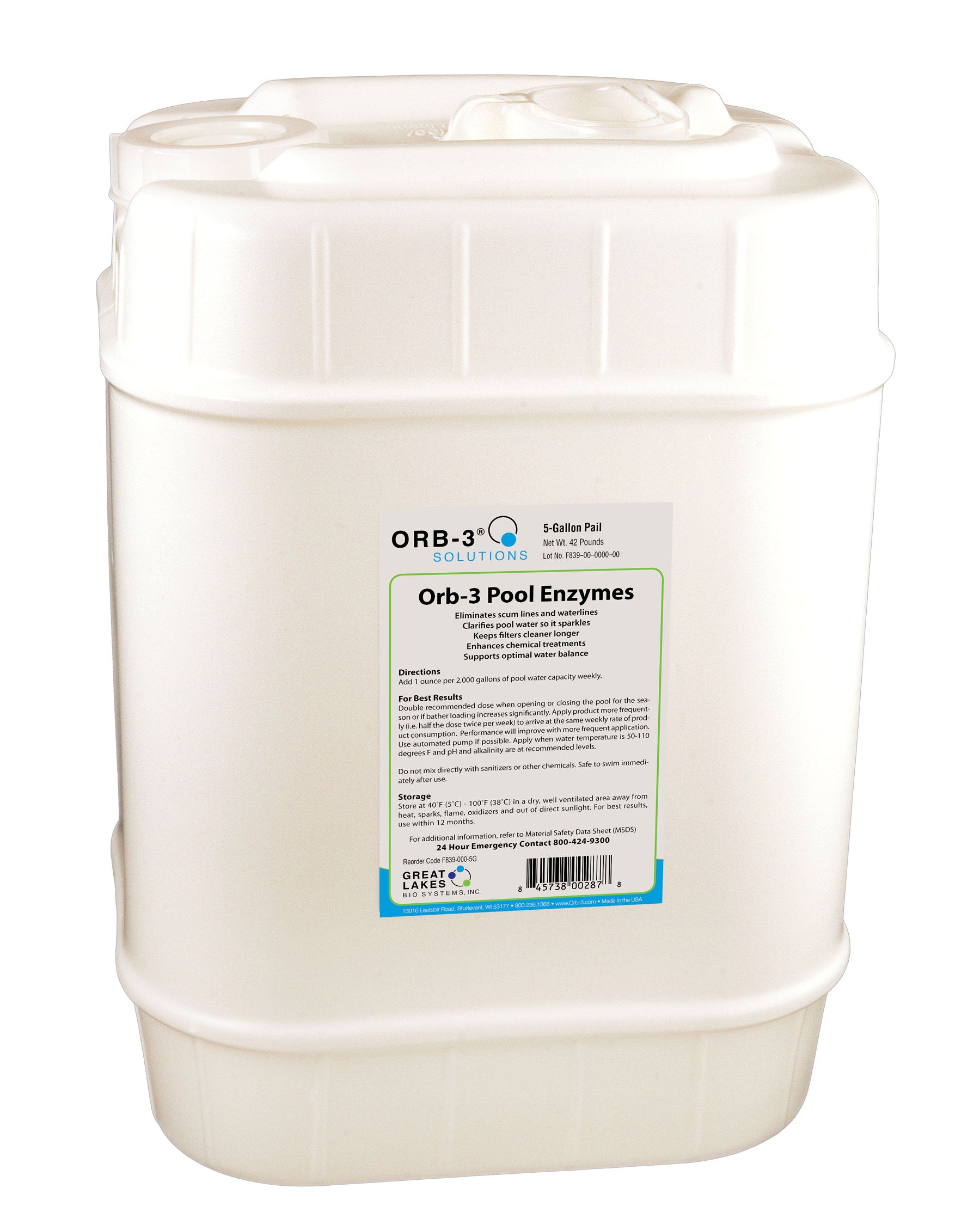 Orb-3 Pool Enzymes in 15 Gallon Jug